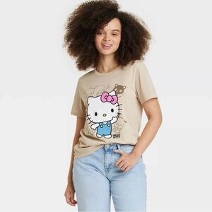NWT Hello Kitty Sanrio tan graphic tshirt XXL